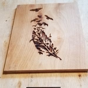 Feather scroll art